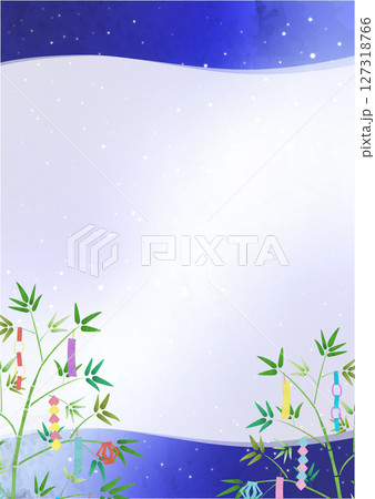 水彩の七夕・天の川の背景イラスト 水彩の七夕・天の川の背景イラスト 127318766