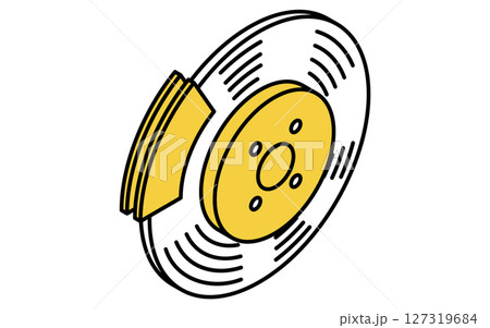 ブレーキパッド、シンプルでかわいいアイソメトリックの線画アイコン 127319684