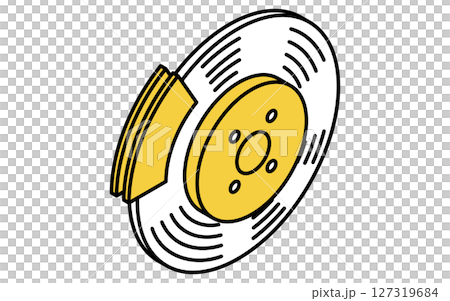 ブレーキパッド、シンプルでかわいいアイソメトリックの線画アイコン 127319684