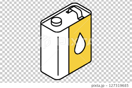Engine oil (metal can), simple and cute isometric line icon 127319685