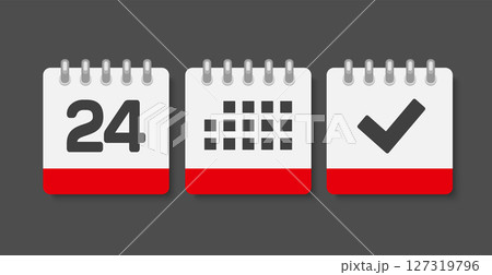 Vector icon page calendar - 24 day, agenda, done 127319796