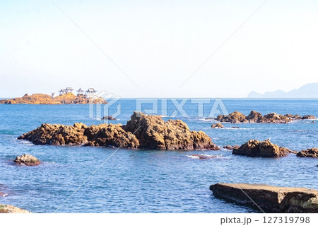日和山海岸と後ヶ島/兵庫県豊岡市瀬戸 日和山海岸と後ヶ島/兵庫県豊岡市瀬戸 127319798