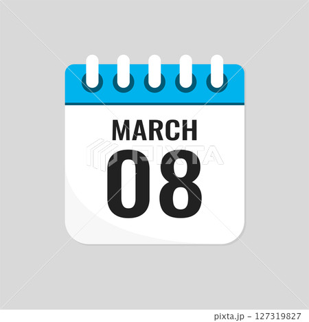 Icon page calendar day - 8 March Icon page calendar day - 8 March 127319827