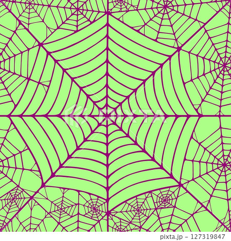 Seamless pattern with linear spider web design on color background. Seamless pattern with linear spider web design on color background. 127319847
