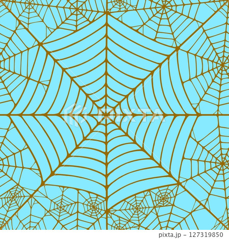 Seamless pattern with linear spider web design on color background. Seamless pattern with linear spider web design on color background. 127319850