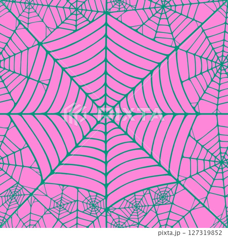 Seamless pattern with linear spider web design on color background. Seamless pattern with linear spider web design on color background. 127319852