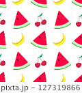 Seamless pattern with fruit and berries 127319866