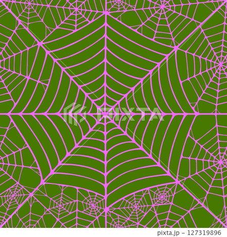Seamless pattern with linear spider web design on color background. Seamless pattern with linear spider web design on color background. 127319896