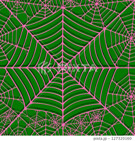 Seamless pattern with linear spider web design on color background. 127320160