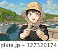 釣りをする少女 127320174