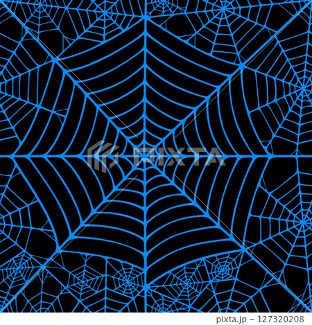 Seamless pattern with linear spider web design on color background. Seamless pattern with linear spider web design on color background. 127320208