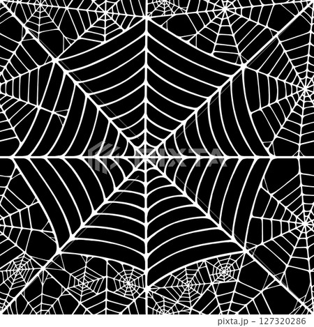 Seamless pattern with linear spider web design on color background. Seamless pattern with linear spider web design on color background. 127320286