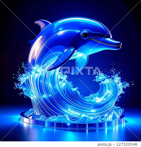 波乗りイルカの置物 127320546