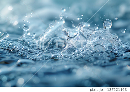水滴が跳ね上がる瞬間のスプラッシュ  127321168