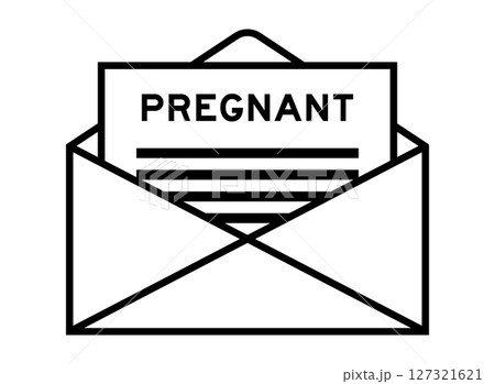 Envelope and letter sign with word pregnant as the headline 127321621