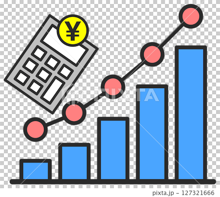 Bar and line graphs showing rising prices and living costs Bar and line graphs showing rising prices and living costs 127321666