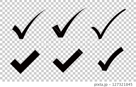 插圖素材：複選標記向量素材複選標記圖示集。 127321845