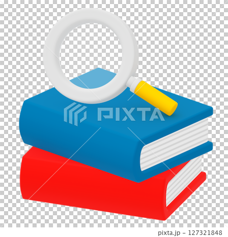 Cute magnifying glass and book 127321848