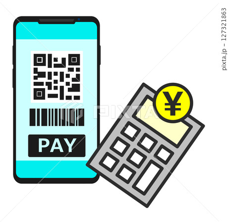 スマホ決済でお買い物をする金額を計算する電卓 スマホ決済でお買い物をする金額を計算する電卓 127321863