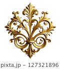 Golden Decorative Element Flourish on a transparent background 127321896