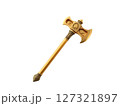 Golden Metal Axe isolated on a transparent background  127321897