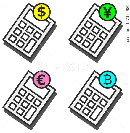 為替を計算する電卓イラスト 為替を計算する電卓イラスト 127321989