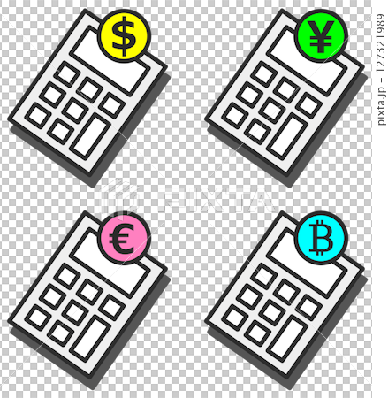 為替を計算する電卓イラスト 為替を計算する電卓イラスト 127321989