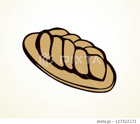 Vector drawing. Jewish braided bun 127322171