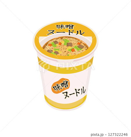 味噌味のカップ麺イラスト 127322246