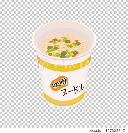 揭開蓋子的味噌方便麵插圖 揭開蓋子的味噌方便麵插圖 127322247