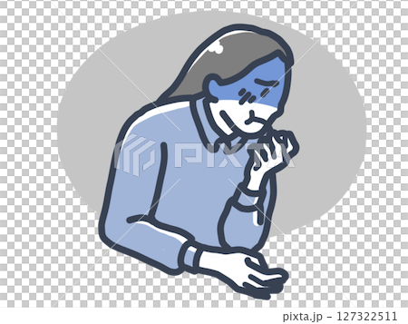 一位女士感到噁心的插圖 127322511