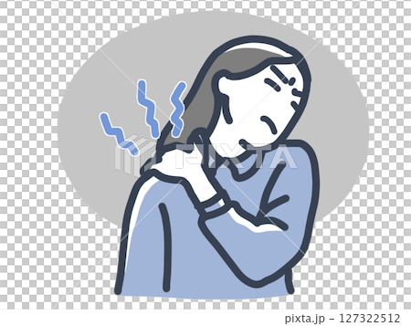 肩膀僵硬的女人的插圖 127322512