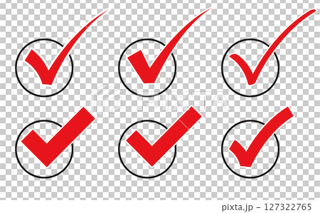 Illustration material: Check mark vector material check mark icon set. 127322765