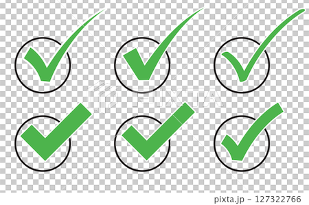 Illustration material: Check mark vector material check mark icon set. 127322766