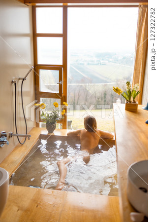 Relaxing in a Scenic Hot Bath Relaxing in a Scenic Hot Bath 127322782