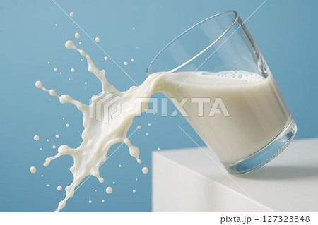 Milk Spill A Dramatic Splash of Dairy Delight 127323348