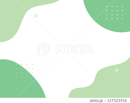 かわいい緑の流体シェイプの背景イラスト素材　flat hand drawn fluid blue 127323558
