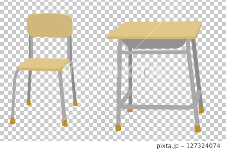 學校課桌椅插畫 學校課桌椅插畫 127324074