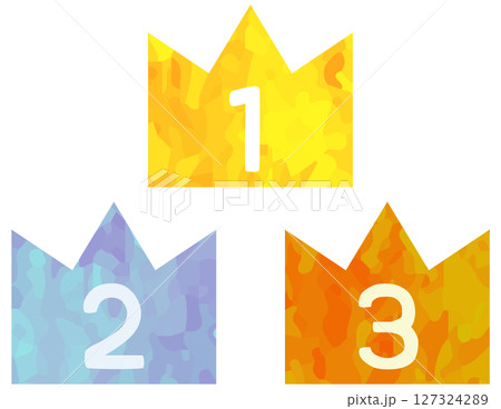 シンプルな冠のイラストセット 順位 ベクター素材 127324289