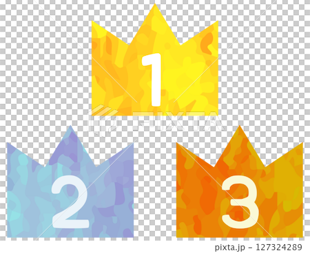 シンプルな冠のイラストセット 順位 ベクター素材 127324289