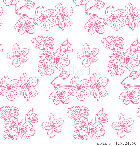 Seamless vector pattern with pink cherry blossom Seamless vector pattern with pink cherry blossom 127324350