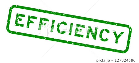 Grunge green efficiency word square rubber seal stamp on white background Grunge green efficiency word square rubber seal stamp on white background 127324596