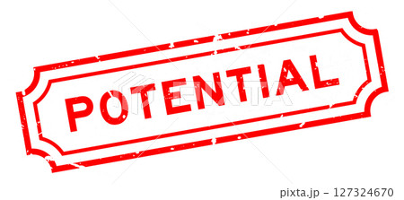 Grunge red potential word rubber seal stamp on white background 127324670