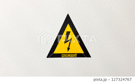 Sign Caution, high voltage. 127324767