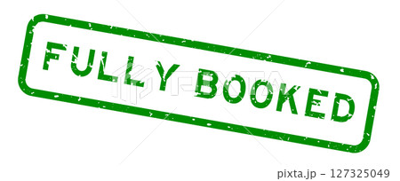 Grunge green fully booked word square rubber seal stamp on white background Grunge green fully booked word square rubber seal stamp on white background 127325049