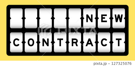 Black color in word new contract on slot banner with yellow color background Black color in word new contract on slot banner with yellow color background 127325076