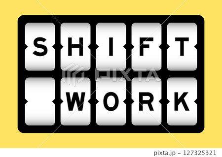 Black color in word shift work on slot banner with yellow color background 127325321