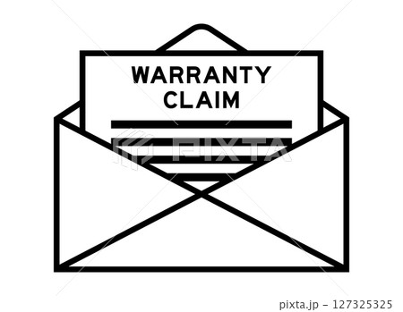 Envelope and letter sign with word warranty claim as the headline Envelope and letter sign with word warranty claim as the headline 127325325