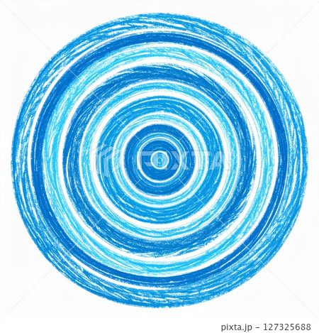 Abstract Concentric Blue Circles Pattern 127325688
