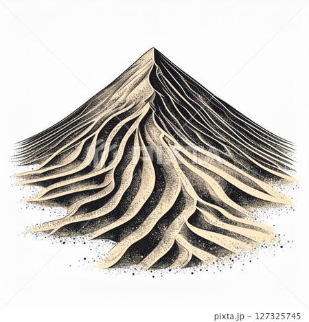 Black And Beige Sand Dune Illustration 127325745